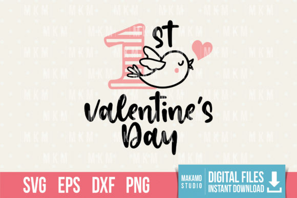 1st Valentine’s Day Bird Svg