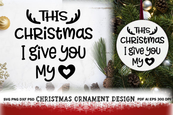 Christmas Ornament SVG Round Sign Design