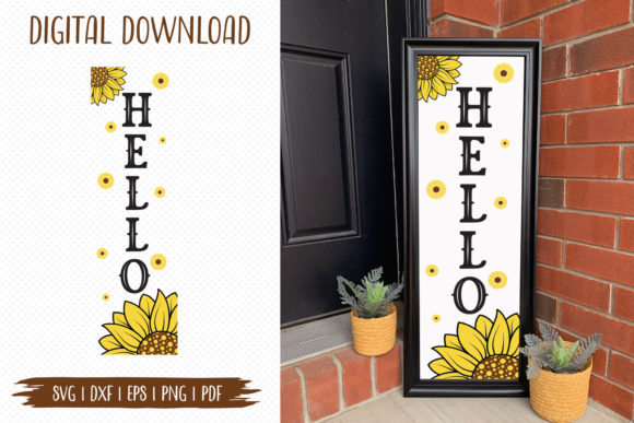 Hello, Sunflower Vertical Sign SVG