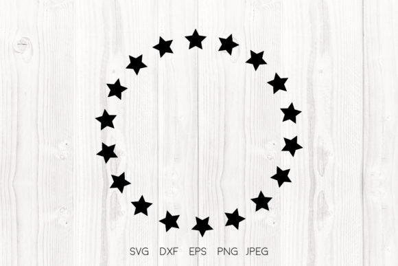Stars Circle Frame Svg, Ring of Stars