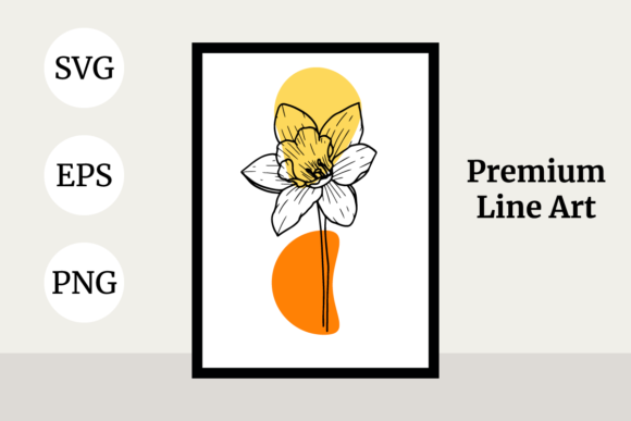 Wall Decoration Flower Daffodil SVG