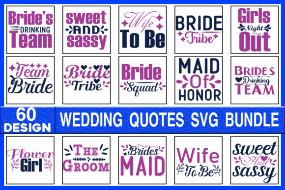 Wedding Quotes SVG Designs Bundle